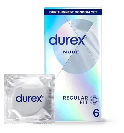 Durex Nude Ultra Thin Regular Fit Condoms 6 pack